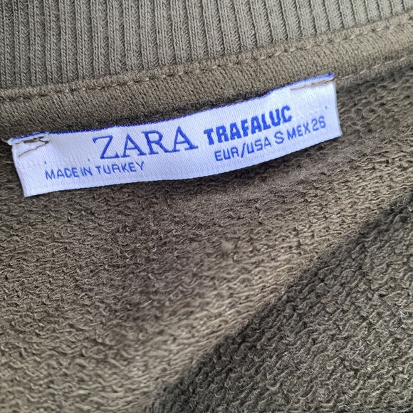 Zara Trafaluc Army Green Camo Pocket Sweatshirt Dress - Picture 13 of 13